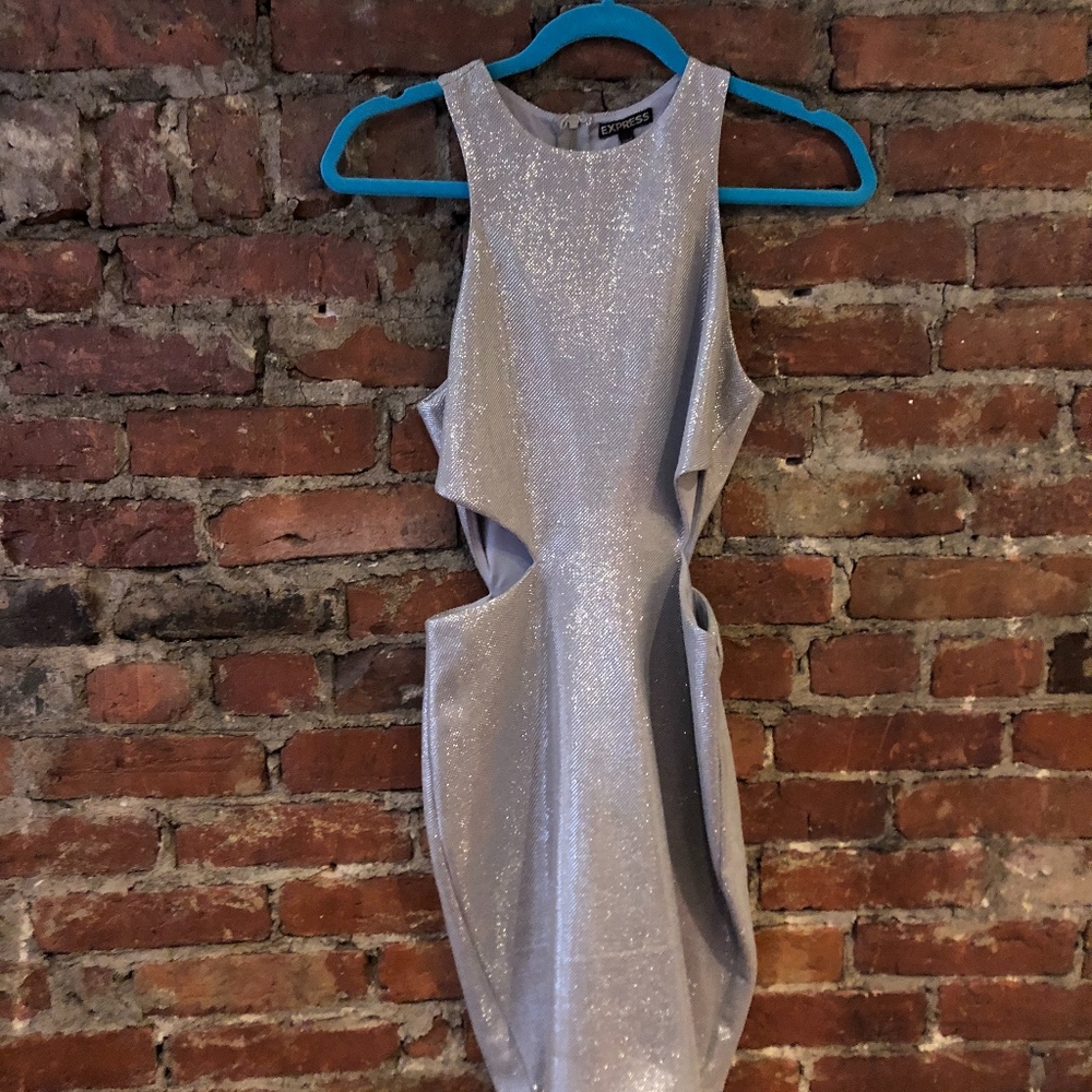 Express Sparkle Cut Out Dress